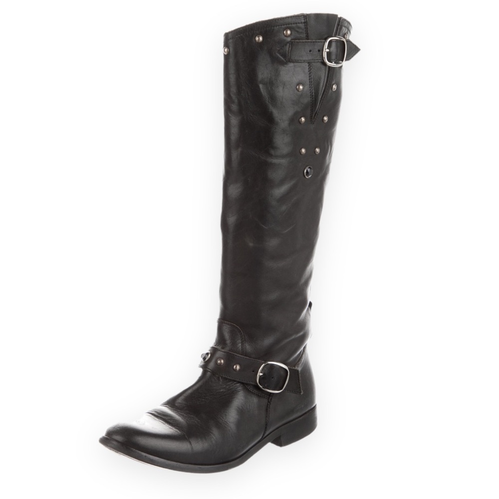 GOLDEN GOOSE VINTAGE KATE LEATHER MOTO RIDING BOOTS **AUTHENTIC** - Picture 2 of 16